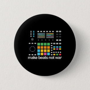 Make Beats Not War Drum Machine Ravers Festival 6 Cm Round Badge