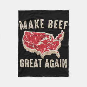 Make Beef Great Again Funny Bbq America Fleece Blanket