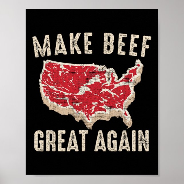 Make Beef Great Again Funny Bbq America  Poster (Front)