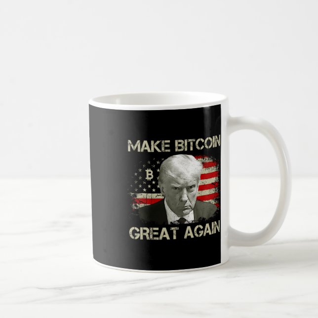 Make Bitcoin Great Again Funny Maga Pro Trump 1  Coffee Mug (Right)
