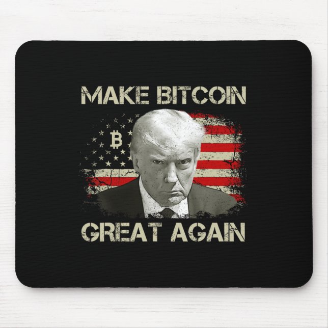 Make Bitcoin Great Again Funny Maga Pro Trump 1  Mouse Mat (Front)