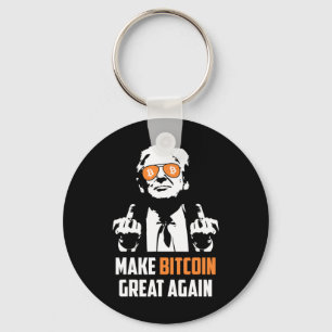 Make Bitcoin Great Again Funny Maga Pro Trump Key Ring