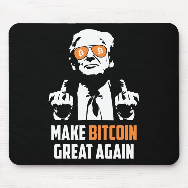 Make Bitcoin Great Again Funny Maga Pro Trump  Mouse Mat (Front)