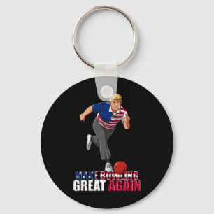 Make Bowling Great Again - Funny Trump Bowling Gif Key Ring