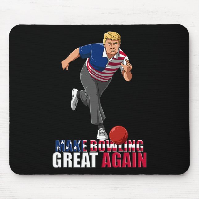 Make Bowling Great Again - Funny Trump Bowling Gif Mouse Mat (Front)