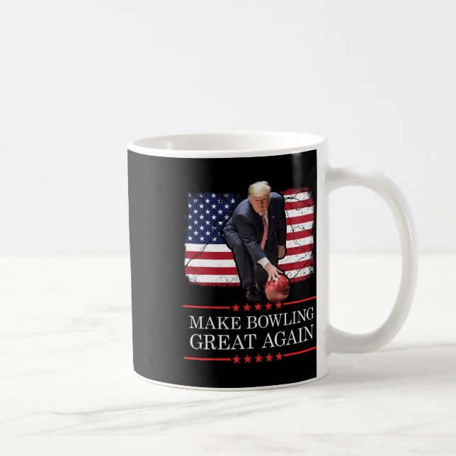 Make Bowling Great Again - Funny Trump Bowling Pla Coffee Mug (Right)