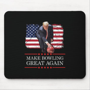 Make Bowling Great Again - Funny Trump Bowling Pla Mouse Mat