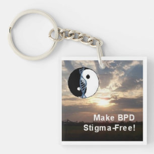 "Make BPD Stigma-Free!" Square Scenery Keychain