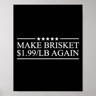 Make Brisket $1.99lb Again Bbq Barbecue Funny Red Poster