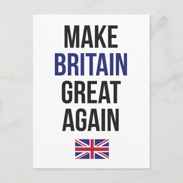 Make Britain Great Again UK First Flag #Brexit Postcard (Front)