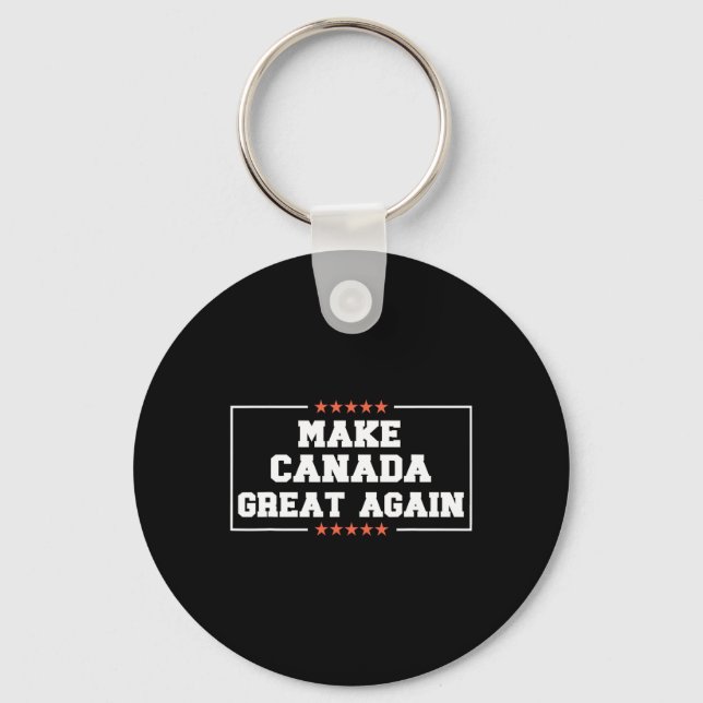 Make Canada Great Again Funny 51st State Trump Quo Key Ring (Front)