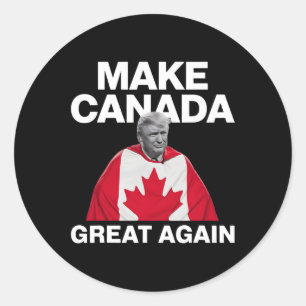 Make Canada Great Again Funny Trump Canadian Flag Classic Round Sticker