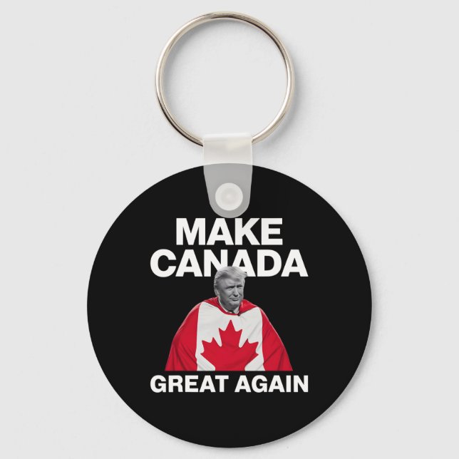 Make Canada Great Again Funny Trump Canadian Flag  Key Ring (Front)