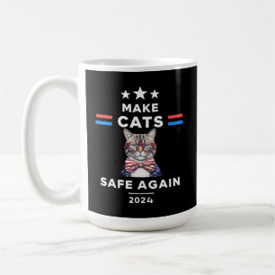 Make Cats Safe Again Funny Cat Election 2024 Coffee Mug