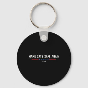 Make Cats Safe Again Funny Trump Harris Debate 202 Key Ring