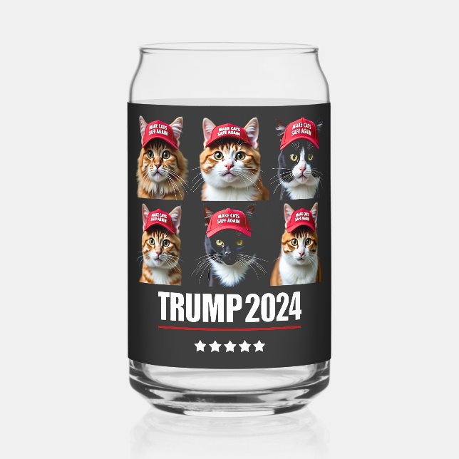 Make Cats Safe Again Maga Trump Election Can Glass (Front)