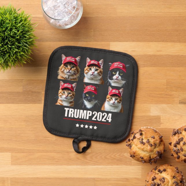 Make Cats Safe Again Maga Trump Election Pot Holder (Top Down)