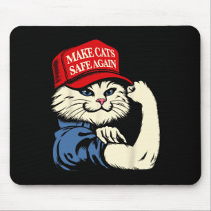 Make Cats Safe Again Red Hat Cats For Trump Presid Mouse Mat
