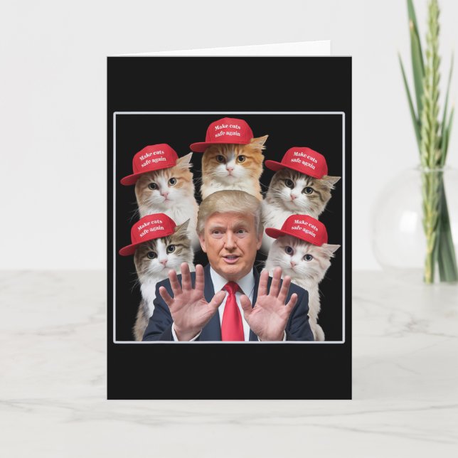 Make Cats Safe Again Trump 2024 Red Hat Make Pets  Card (Front)