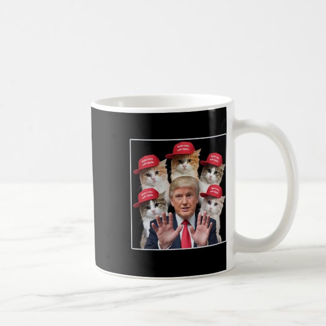 Make Cats Safe Again Trump 2024 Red Hat Make Pets  Coffee Mug (Right)