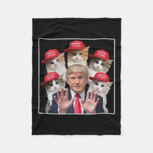 Make Cats Safe Again Trump 2024 Red Hat Make Pets Fleece Blanket