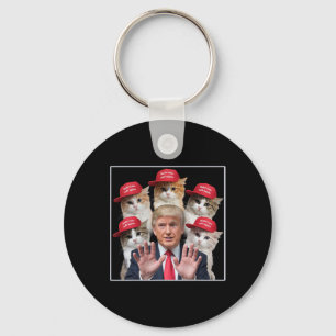Make Cats Safe Again Trump 2024 Red Hat Make Pets Key Ring