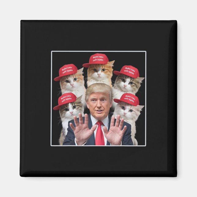 Make Cats Safe Again Trump 2024 Red Hat Make Pets  Magnet (Front)
