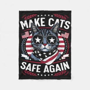 Make Cats Safe Again Trump Cats For Trump 2024 Fleece Blanket