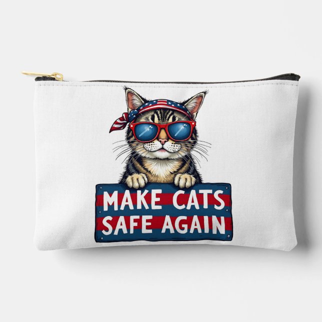 Make Cats Safe Again Trump Election Vote   Accessory Pouch (Front)
