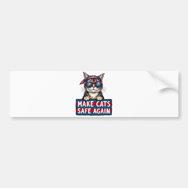 Make Cats Safe Again Trump Election Vote   Bumper Sticker (Front)