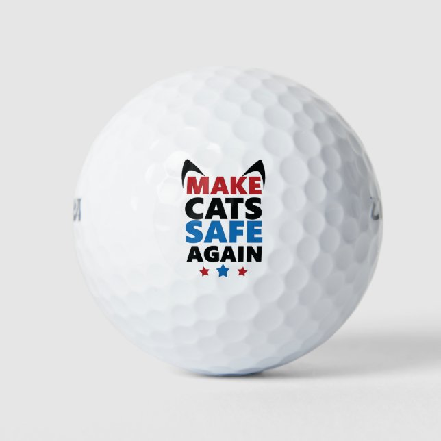 Make Cats Safe Again Trump Election Vote  Golf Balls (Front)