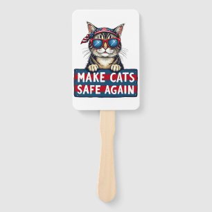 Make Cats Safe Again Trump Election Vote Hand Fan