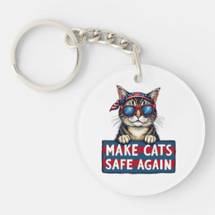 Make Cats Safe Again Trump Election Vote Key Ring