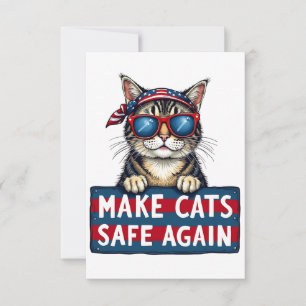 Make Cats Safe Again Trump Election Vote Thank You Card