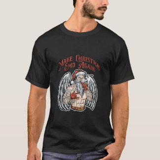 Make Christmas Emo Again Santa Funny Rock Lover Em T-Shirt