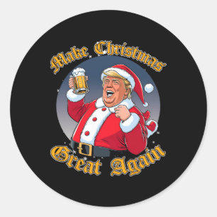 Make Christmas Great Again 2024 Trump Funny Trump Classic Round Sticker