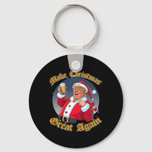 Make Christmas Great Again 2024 Trump Funny Trump Key Ring