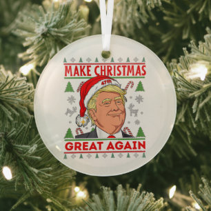 Make Christmas Great Again, Donald Trump Glass Tree Decoration