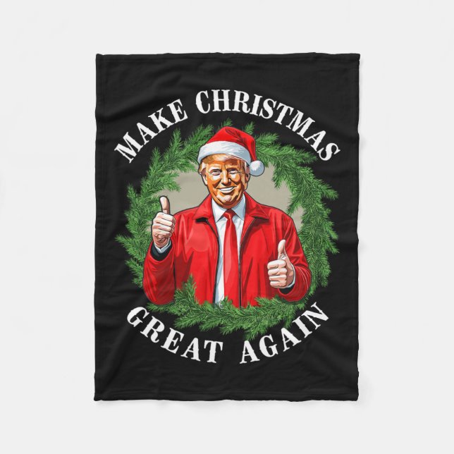 Make Christmas Great Again Donald Trump Mega  Fleece Blanket (Front)