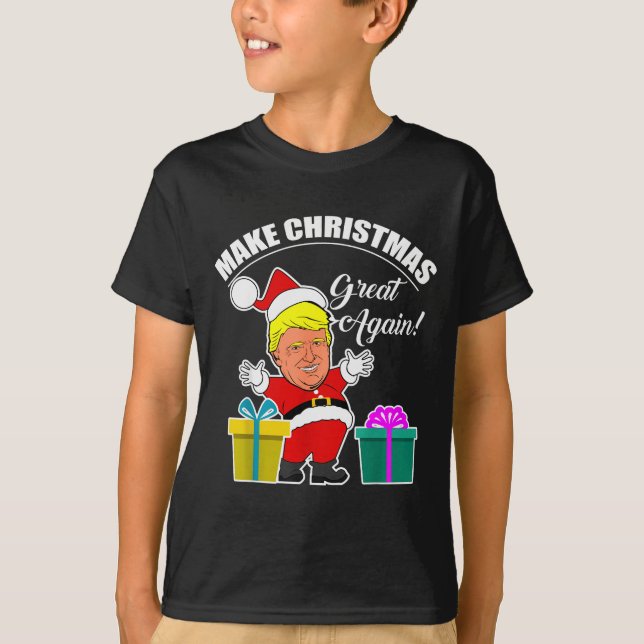 Make Christmas Great Again Donald Trump Santa Xmas T-Shirt (Front)