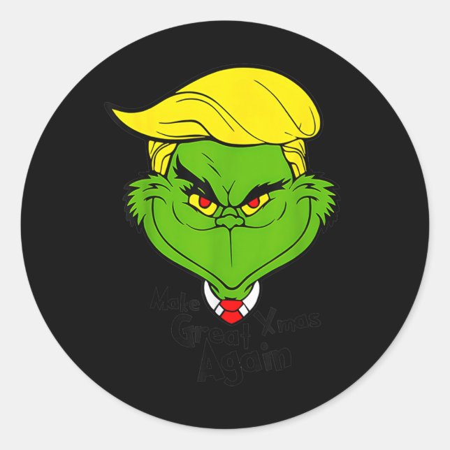 Make Christmas Great Again Donald Trump Xmas Funny Classic Round Sticker (Front)