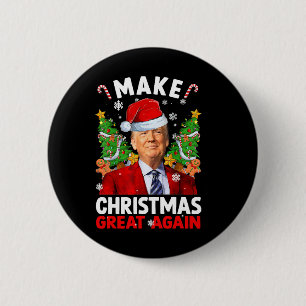 Make Christmas Great Again Funny Donald Trump Sant 6 Cm Round Badge