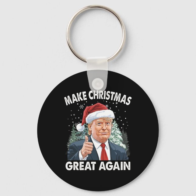 Make Christmas Great Again Funny Donald Trump Xmas Key Ring (Front)