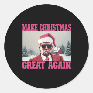 Make Christmas Great Again Funny Santa Claus Trump Classic Round Sticker