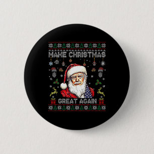 Make Christmas Great Again Funny Santa Trump 2024 6 Cm Round Badge