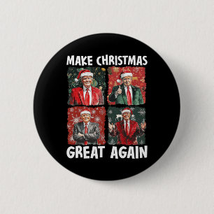 Make Christmas Great Again Funny Santa Trump 2024 6 Cm Round Badge