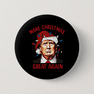Make Christmas Great Again Funny Santa Trump 2024 6 Cm Round Badge
