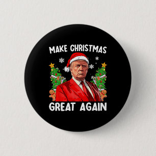 Make Christmas Great Again Funny Santa Trump 2024 6 Cm Round Badge