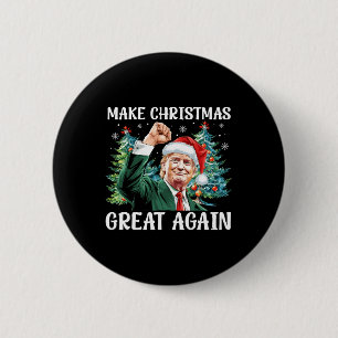 Make Christmas Great Again Funny Santa Trump 2024 6 Cm Round Badge