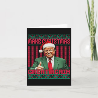 Make Christmas Great Again Funny Santa Trump 2024 Card
